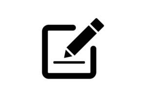 Edit thin line icon illustration. Edit icon of a pencil writing on a document. vector