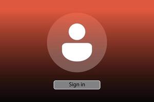 User icon modern sign in screen with user icon. User friendly sign in screen displaying. vector