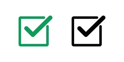 Check Mark or Tick in Box. Checkmark Icon in a Square and circle. Tick Sign in Box. vector