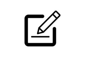 Edit icon of a pencil writing on a document. Edit thin line icon illustration. vector