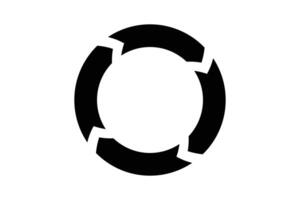 Circular loading icon with segmented arrows. Segmented circle arrow rotation icon. vector