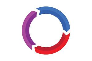Colorful Circular Graphic Segments. Segmented circle arrow rotation icon. vector
