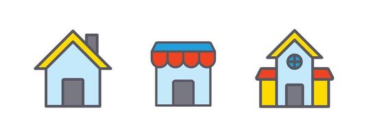 building icons set on white background vector