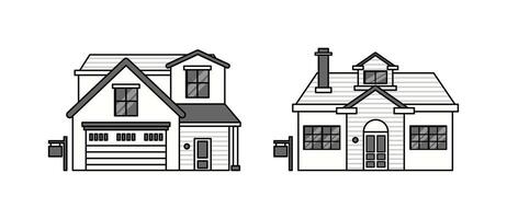 set of line building icons on black colour vector