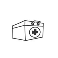 a black and white drawing of a box aid kit vector