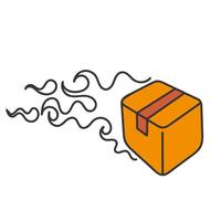 an orange box with a stream of fire coming out of it vector