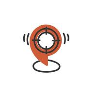 doodle map pin point target location icon vector