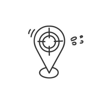 a map pointer with a target on it vector