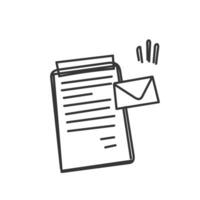a letter and envelope icon on a white background vector