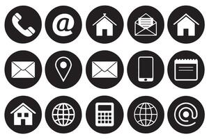 Essential Business Icons for Contact and Location vector