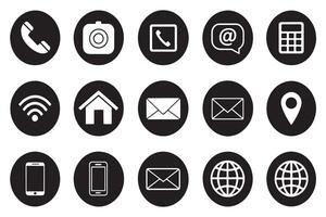 Minimalist Black and White Icon Pack with Communication and Navigation Symbols vector
