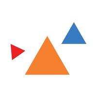 A triangle with two different colors on it vector