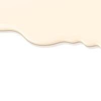 Milk based drinks flowing on white square background graphic illustration have blank space. Melted vanilla ice cream pouring. vector
