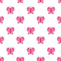 Seamless Pattern. Pink Butterfly with abstract ornament design wings. illustration. vector