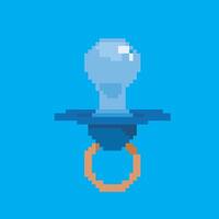 pixel art baby pacifier vector