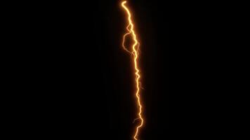 Electric yellow sparkling lightning on black background. Abstract animated overlay effect. video