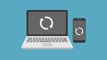 Laptop and smartphone, synchronize data between laptop with a smart phone video