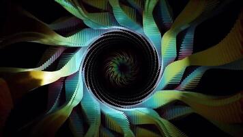 Colorful abstract background. Rotating circle with the center video