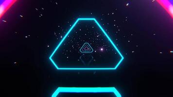 Cyan and Pink Sci-Fi Neon Strobe Tunnel Background VJ Loop I 4K video