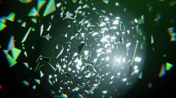 verde e branco brilhante abstrato túnel com vôo metal partículas fundo vj ciclo Eu 4k video
