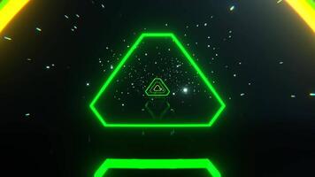 Yellow and Green Sci-Fi Neon Strobe Tunnel Background VJ Loop I 4K video