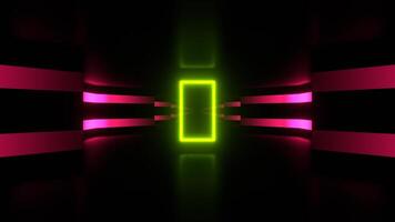 Pink and Light Green Simple Infinity Sci-Fi Neon Tunnel Background VJ Loop I 4K video