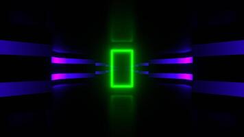 Purple and Green Simple Infinity Sci-Fi Neon Tunnel Background VJ Loop I 4K video