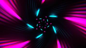 Cyan and Pink Hypnotic Spiral Neon Tunnel Background VJ Loop I 4K video