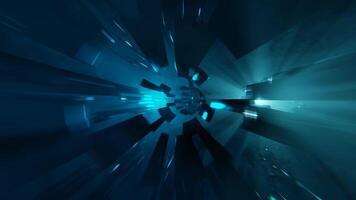 Cyan Spectacular Beautiful Sci-Fi Infinity Tunnel Background VJ Loop I 4K video