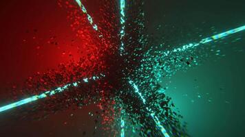 Red and Turquoise Amazing Sci-Fi Abstract Background VJ Loop I 4K video