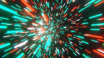 White Red and Turquoise Infinite Hyper Space Neon Tunnel Background VJ Loop I 4K video