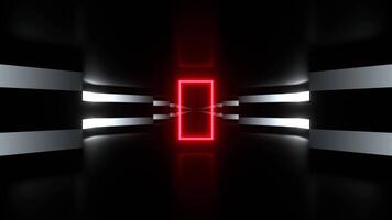 Red and White Simple Infinity Sci-Fi Neon Tunnel Background VJ Loop I 4K video