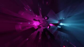 Cyan and Pink Spectacular Beautiful Sci-Fi Infinity Tunnel Background VJ Loop I 4K video