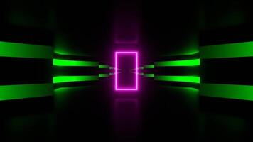 Green and Pink Simple Infinity Sci-Fi Neon Tunnel Background VJ Loop I 4K video