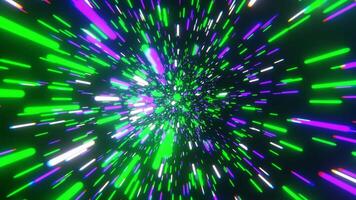 Green White and Purple Infinite Hyper Space Neon Tunnel Background VJ Loop I 4K video
