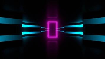 Cyan and Pink Simple Infinity Sci-Fi Neon Tunnel Background VJ Loop I 4K video