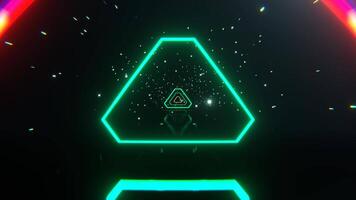 Red and Turquoise Sci-Fi Neon Strobe Tunnel Background VJ Loop I 4K video