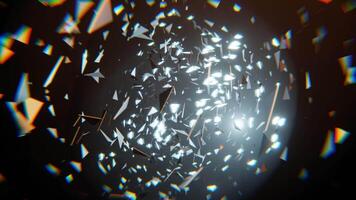 Golden Bright Abstract Tunnel With Flying Metal Particles Background VJ Loop I 4K video