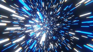 Blue and White Infinite Hyper Space Neon Tunnel Background VJ Loop I 4K video