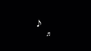 Animation of musical note on alpha channel background. Loop video