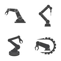 Set Robot arm flat simple symbols illustration. vector