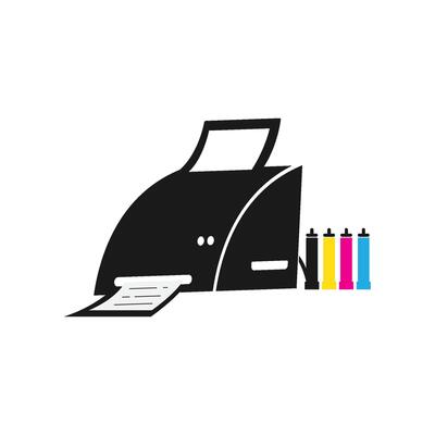 Digital printing logo template flat design