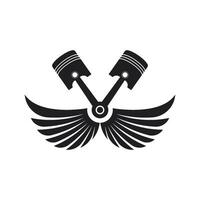 piston with wings logo icon flat design vector