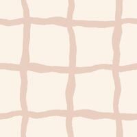 Checkered beige Seamless Pattern with distorted texture vector
