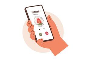 Illustration of Incoming call on smartphone vector