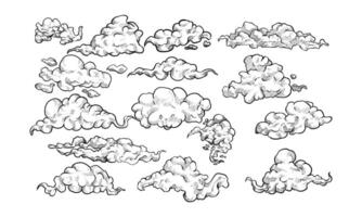 clouds sky handdrawn collection vector