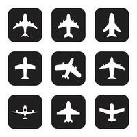 Minimalist Plane Icons Pack for Travel and Aviation Designs silhouettes vector