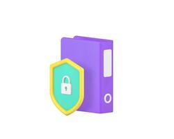 Business document file data protection security storage 3d icon realistic illustration vector