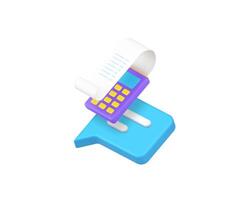 Success payment message banking application 3d icon realistic illustration vector