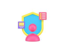 Personal data account security protection 3d icon realistic illustration vector